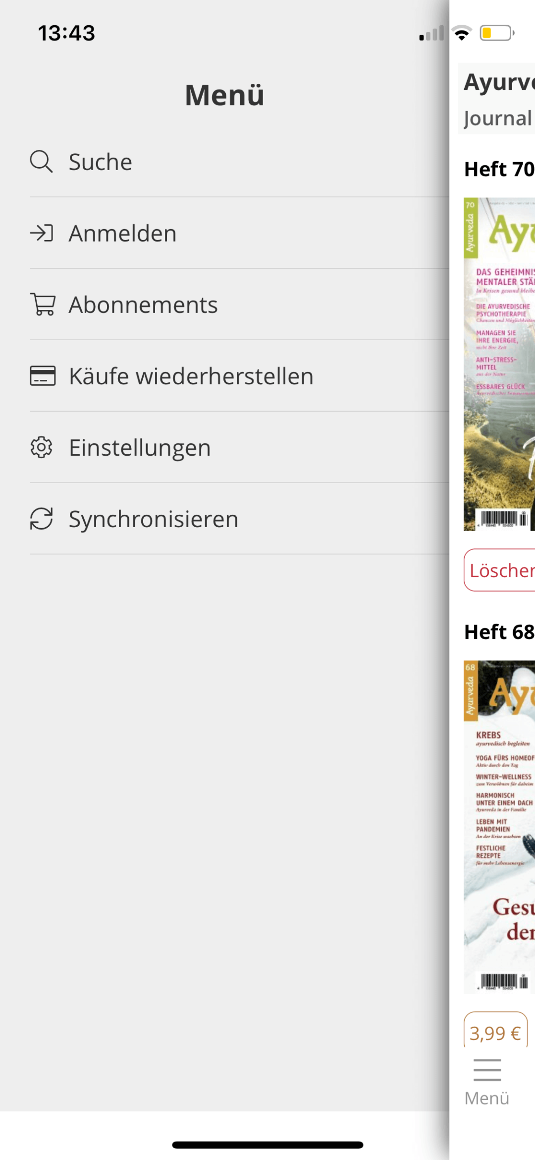 Abo in App abschließen Ayurveda Journal